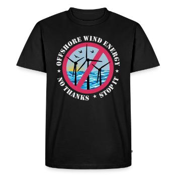 Offshore Wind Energy No Thanks - Men's Premium Organic T-Shirt - black - Front - Nico (187cm)