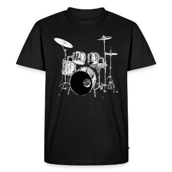 Drums argent - T-shirt Premium bio Homme - noir - Devant - Nico (187cm)