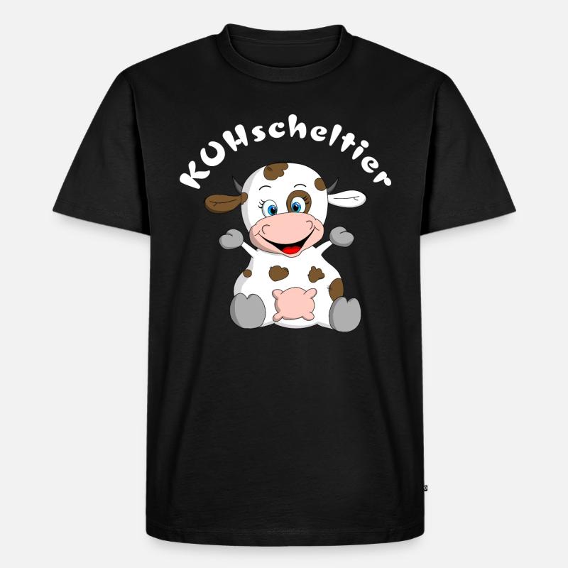 Kuscheltier Kuh = KUHscheltier - Männer Premium Bio T-Shirt - Schwarz