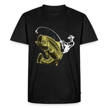 Poisson pêcheur - T-shirt Premium bio Homme - noir - Devant - Nico (187cm)