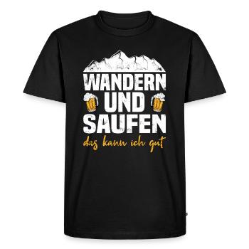 Wandern Und Saufen Das Kann Ich Gut - Männer Premium Bio T-Shirt - Schwarz - Vorne - Nico (187cm)