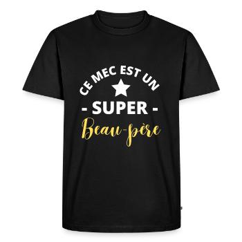 Ce mec est un super beau-père - T-shirt Premium bio Homme - noir - Devant - Nico (187cm)