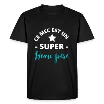Ce mec est un super beau-père - T-shirt Premium bio Homme - noir - Devant - Nico (187cm)