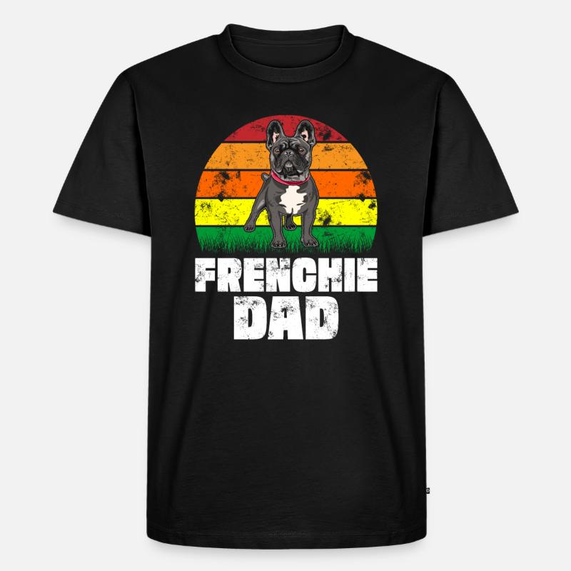 Frenchie Dad - Männer Premium Bio T-Shirt - Schwarz