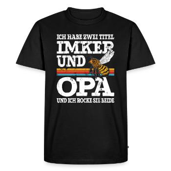 Ich Habe Zwei Titel Imker Und Opa - Männer Premium Bio T-Shirt - Schwarz - Vorne - Nico (187cm)