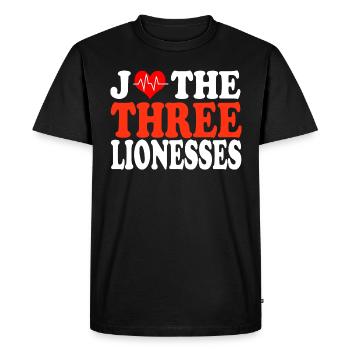 love three lionesses équipe angleterre de footbaIl - T-shirt Premium bio Homme - noir - Devant - Nico (187cm)