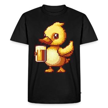 Bière Duck Pixel - T-shirt Premium bio Homme - noir - Devant - Nico (187cm)