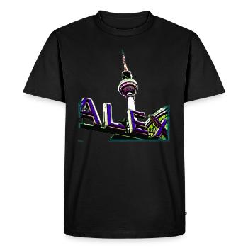 Alex Bleu - T-shirt Premium bio Homme - noir - Devant - Nico (187cm)