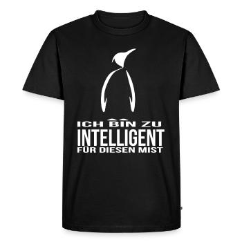 Penguin I'm too smart for this crap - Men's Premium Organic T-Shirt - black - Front - Nico (187cm)
