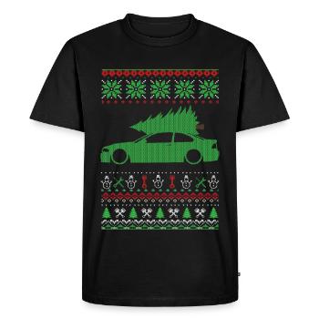 Christmas Ugly Sweater - Men's Premium Organic T-Shirt - black - Front - Nico (187cm)