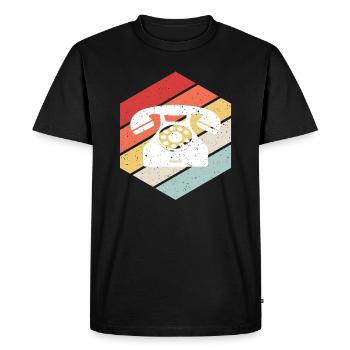 Phone Retro Vintage - Men's Premium Organic T-Shirt - black - Front - Nico (187cm)