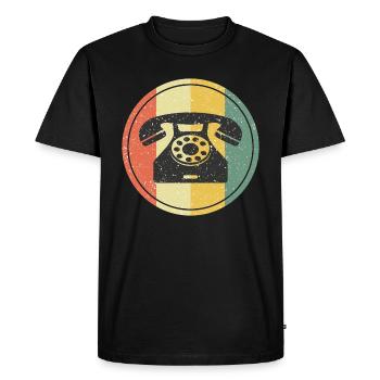 Phone Retro Vintage - Men's Premium Organic T-Shirt - black - Front - Nico (187cm)