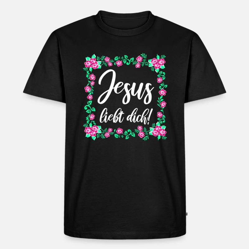 Jesus Liebt Dich - Männer Premium Bio T-Shirt - Schwarz