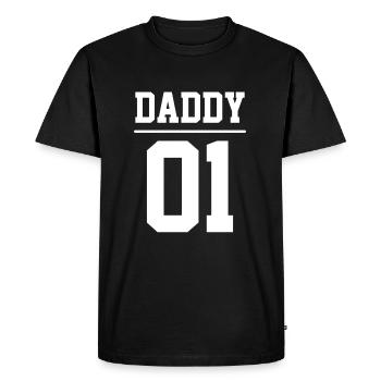 Papa 01 Papa Numéro 1 Papa Père équipe cadeau - T-shirt Premium bio Homme - noir - Devant - Nico (187cm)