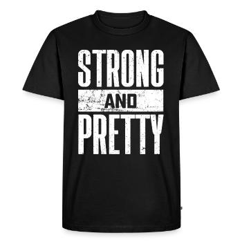 Strong and Pretty Drôle de sort Gym - T-shirt Premium bio Homme - noir - Devant - Nico (187cm)