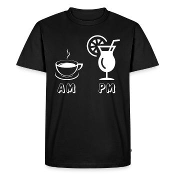AM Coffee PM Cocktails - T-shirt Premium bio Homme - noir - Devant - Nico (187cm)