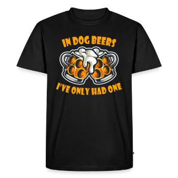 Beer Drinking Dog Beers - Men's Premium Organic T-Shirt - black - Front - Nico (187cm)