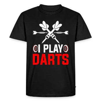I Play Darts the Game of Dart - Men's Premium Organic T-Shirt - black - Front - Nico (187cm)