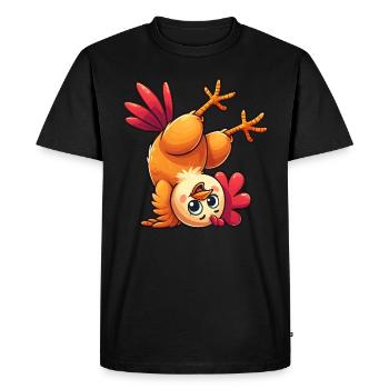 Poule Poule Coq Équilibre Acrobaties Athlète Fun - T-shirt Premium bio Homme - noir - Devant - Nico (187cm)