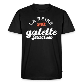 reine la galette saucisse breton bretagne cuisine - T-shirt Premium bio Homme - noir - Devant - Nico (187cm)