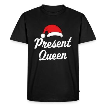 Present Queen - Men's Premium Organic T-Shirt - black - Front - Nico (187cm)