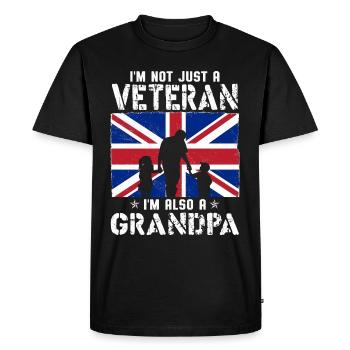 Je ne suis pas seulement un vétéran, je suis aussi un grand-père - T-shirt Premium bio Homme - noir - Devant - Nico (187cm)