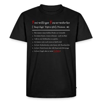 Volunteer Firefighter Funny Definition - Men's Premium Organic T-Shirt - black - Front - Nico (187cm)