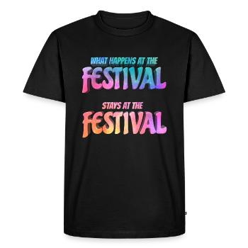 Que se passe-t-il au festival - T-shirt Premium bio Homme - noir - Devant - Nico (187cm)