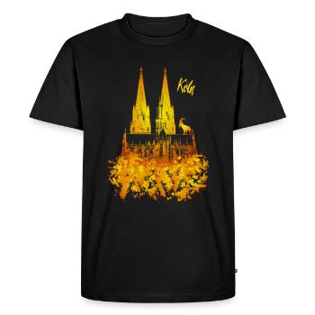 Kölner Dom - Männer Premium Bio T-Shirt - Schwarz - Vorne - Nico (187cm)
