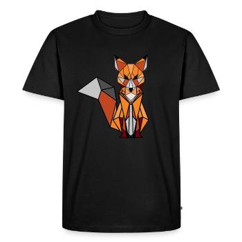 Renard géométrique - T-shirt Premium bio Homme - noir - Devant - Nico (187cm)
