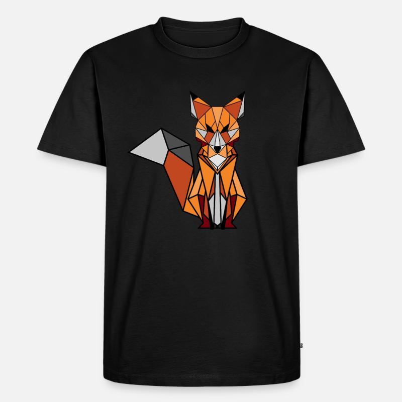 Geometrischer Fuchs - Männer Premium Bio T-Shirt - Schwarz