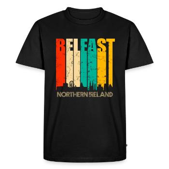 Belfast Nordirland - T-shirt Premium bio Homme - noir - Devant - Nico (187cm)