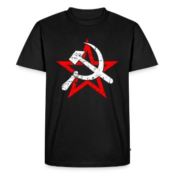Hammer Sickle Soviet Union Communism - Men's Premium Organic T-Shirt - black - Front - Nico (187cm)