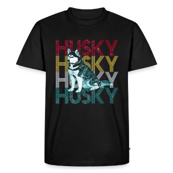 Husky - T-shirt Premium bio Homme - noir - Devant - Nico (187cm)