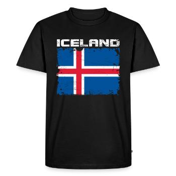 Iceland flag - Men's Premium Organic T-Shirt - black - Front - Nico (187cm)