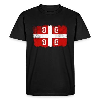 Drapeau serbe - T-shirt Premium bio Homme - noir - Devant - Nico (187cm)
