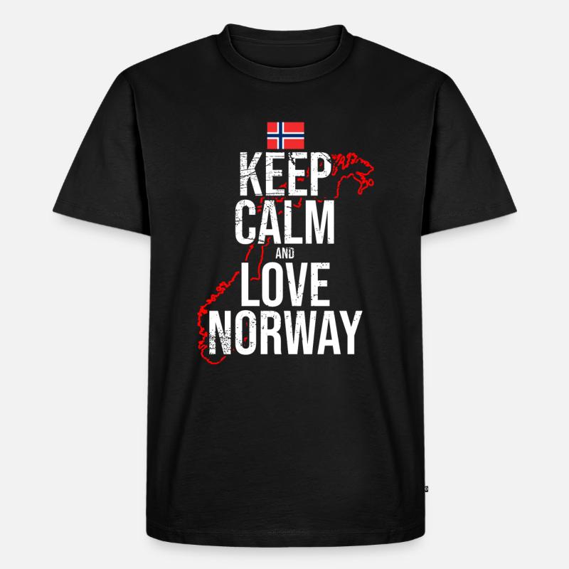 Ich liebe Norwegen - Männer Premium Bio T-Shirt - Schwarz