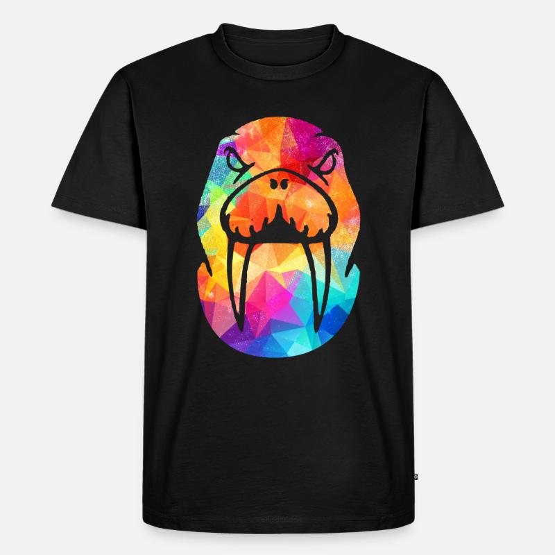 Walross - Männer Premium Bio T-Shirt - Schwarz