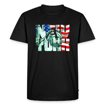 New York Freiheitsstatue - Männer Premium Bio T-Shirt - Schwarz - Vorne - Nico (187cm)