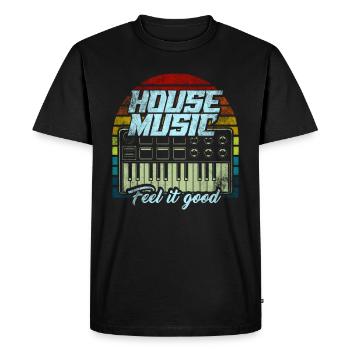 Musique House - T-shirt Premium bio Homme - noir - Devant - Nico (187cm)