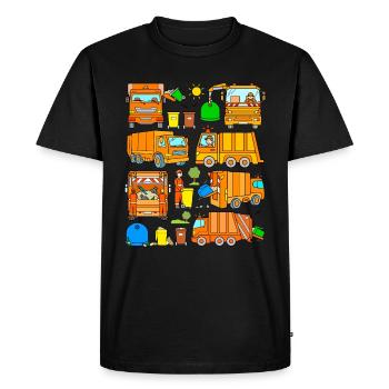 Camions camions camions-poubelles - T-shirt Premium bio Homme - noir - Devant - Nico (187cm)