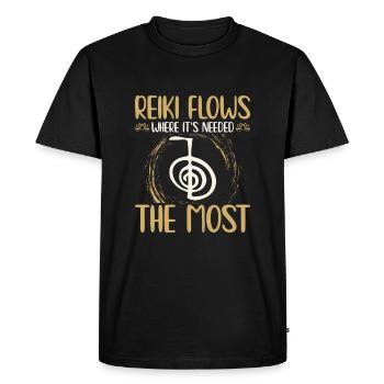 Reiki Symbol | Reiki-Maître Reiki Pierre Cadeau - T-shirt Premium bio Homme - noir - Devant - Nico (187cm)