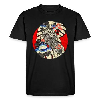 Bird - Art japonais - T-shirt Premium bio Homme - noir - Devant - Nico (187cm)