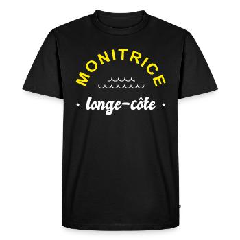 monitrice longe cote coach longe côte - T-shirt Premium bio Homme - noir - Devant - Nico (187cm)
