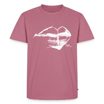 Dirty Lips White Clean - Men's Premium Organic T-Shirt - mauve - Front - Nico (187cm)