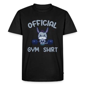 Chemise de gym officielle Fitness Musculation musculation - T-shirt Premium bio Homme - noir - Devant - Nico (187cm)