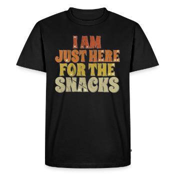 Baseball Je suis juste ici pour les collations vintage - T-shirt Premium bio Homme - noir - Devant - Nico (187cm)