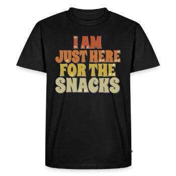 Baseball Je suis juste ici pour les collations vintage - T-shirt Premium bio Homme - noir - Devant - Nico (187cm)
