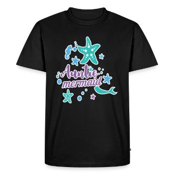 Auntie Mermaid - Men's Premium Organic T-Shirt - black - Front - Nico (187cm)
