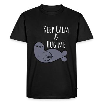Animal sweet seal - Men's Premium Organic T-Shirt - black - Front - Nico (187cm)